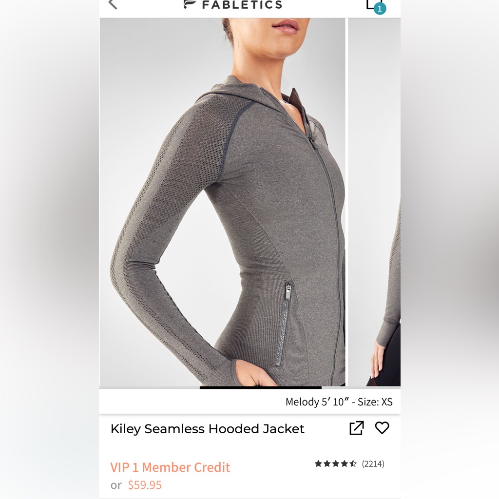 Fabletics Kiley Jacket Gray M